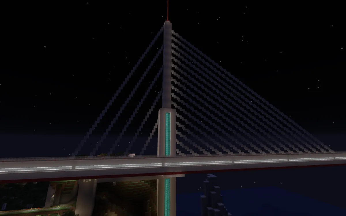A view inside the Bohemian Grove Minecraft world, captured May 2019 — built terrain and structures from years of development.