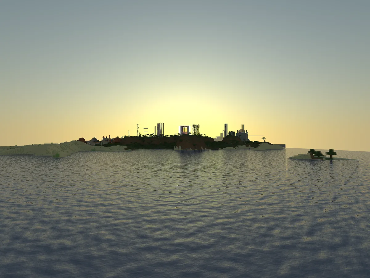 A view of the Bohemian Grove Minecraft world, captured April 30, 2024.