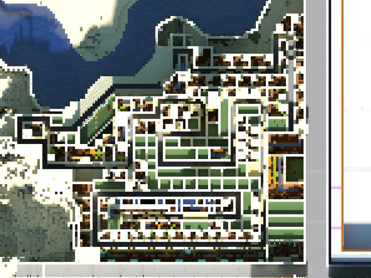 A view of the Bohemian Grove Minecraft world, captured May 1, 2024.
